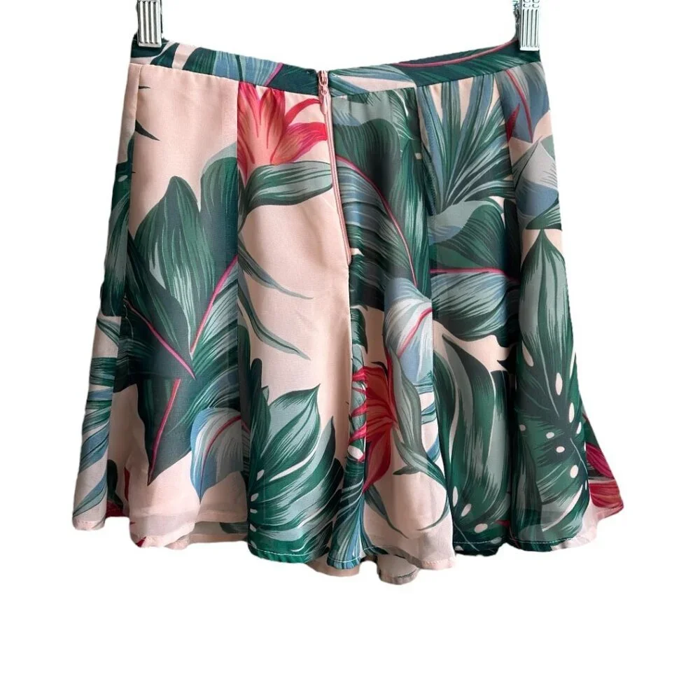Show Me Your MuMu Kauai Kisses Mini Tropical Palm Leaf Tree Print Skater Skirt 0 - Picture 6 of 11